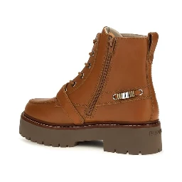 Brown Calf Leather Bos Taurus Lace-Up Boots