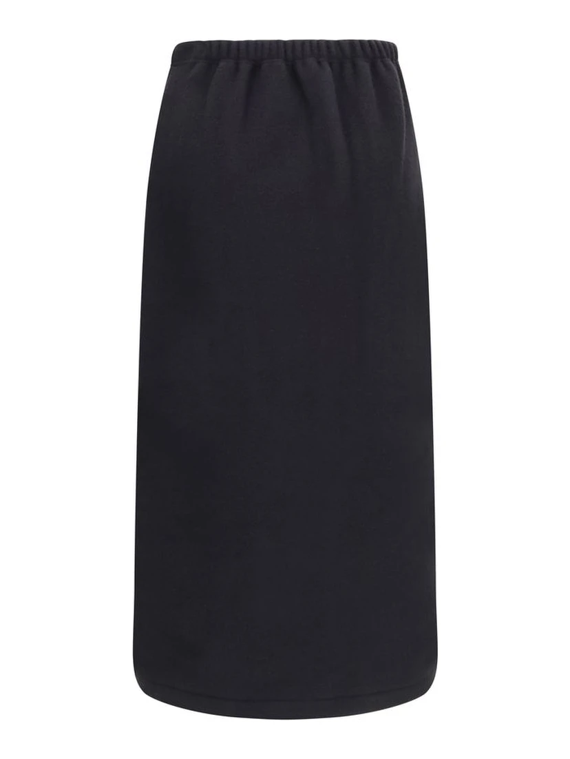 Black Wool Oves Aries Midi Skirt