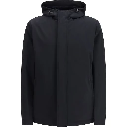 Black Polyester Shell Jacket