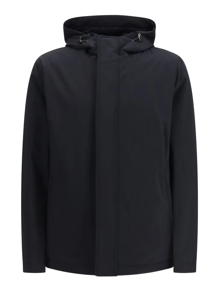 Black Polyester Shell Jacket