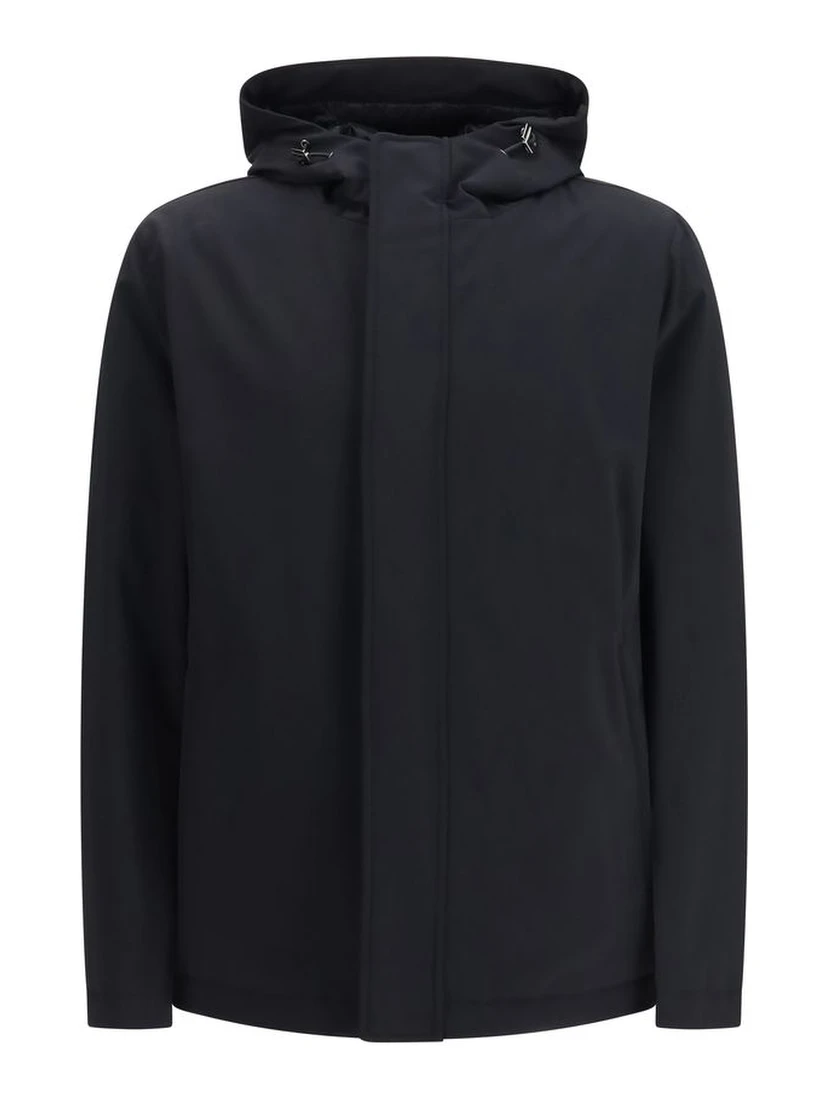 Black Polyester Shell Jacket