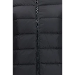 Black Polyester Full-Length Jacket