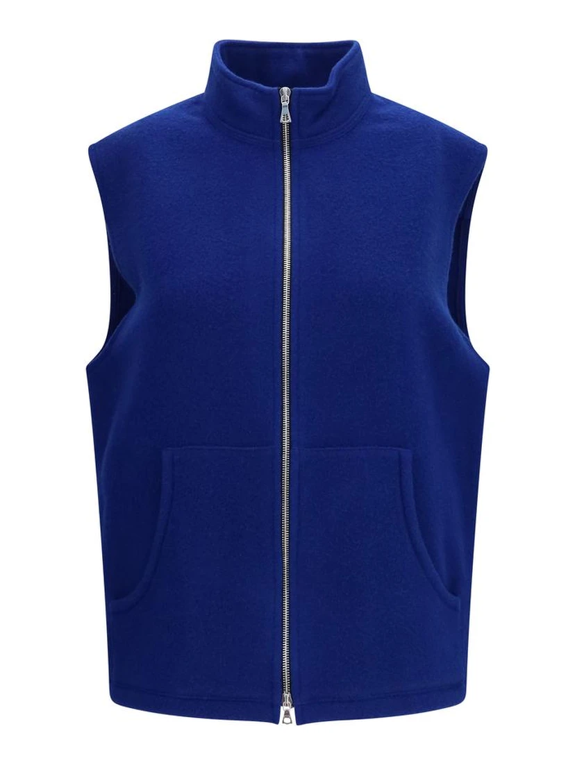 Blue Wool Oves Aries Sleeveless Jacket