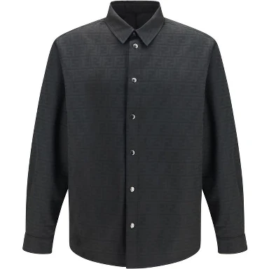 Black Polyester Pattern Shirt
