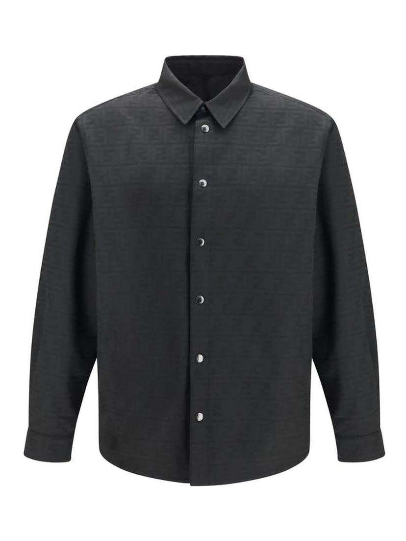 Black Polyester Pattern Shirt