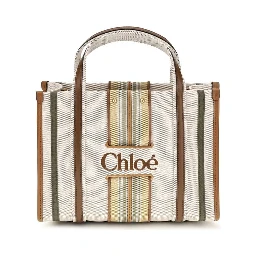 Beige Cotton Shoulder Bag