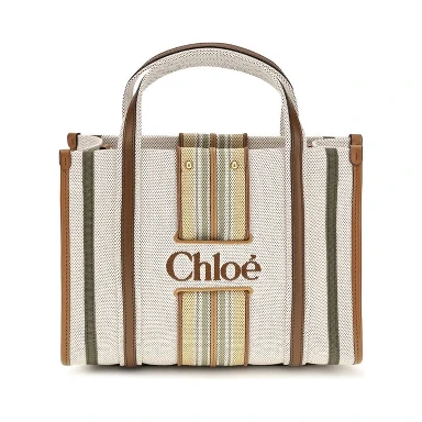 Beige Cotton Shoulder Bag