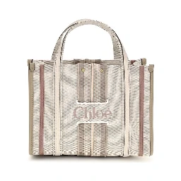 Beige Cotton Shoulder Bag