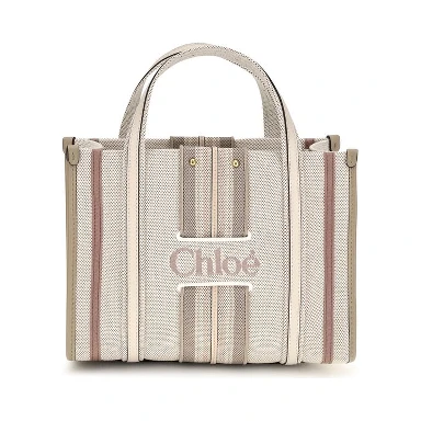 Beige Cotton Shoulder Bag