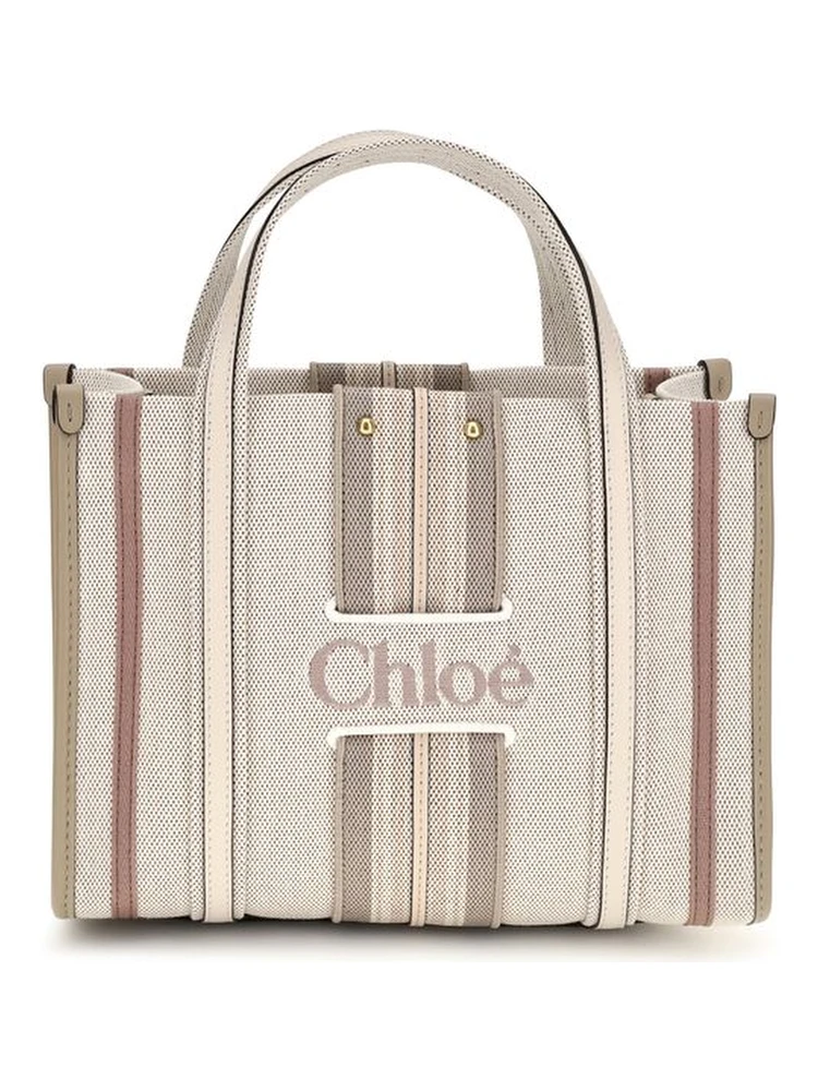 Beige Cotton Shoulder Bag