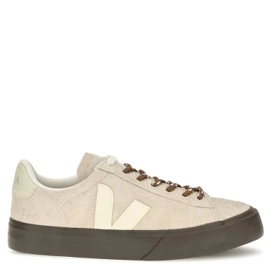 Beige Suede Leather Low Top Sneakers