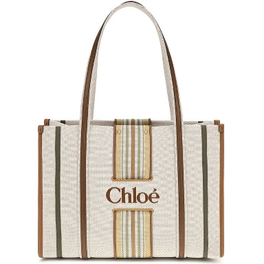 Beige Cotton Shoulder Bag