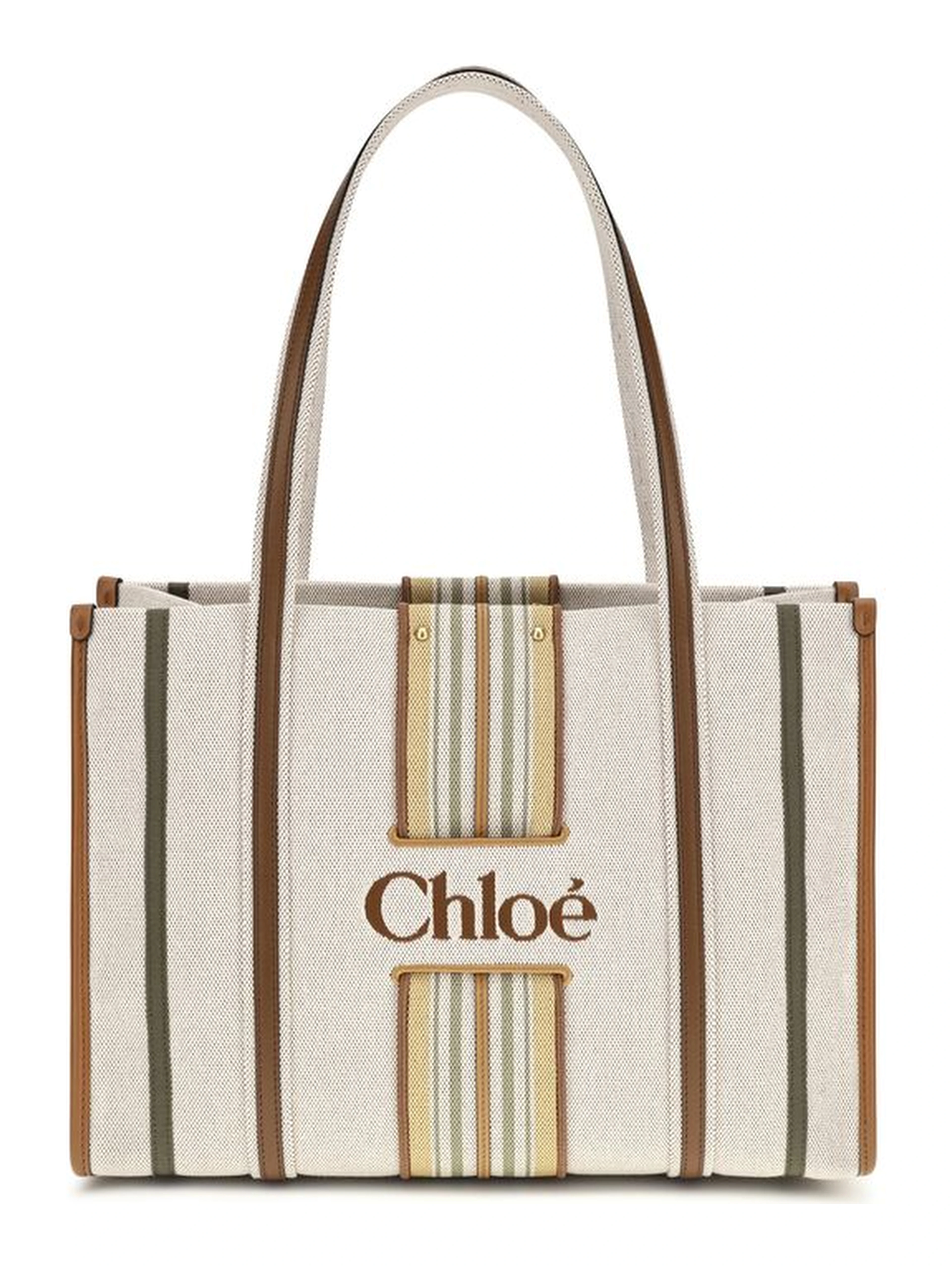 Beige Cotton Shoulder Bag