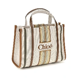 Beige Cotton Shoulder Bag
