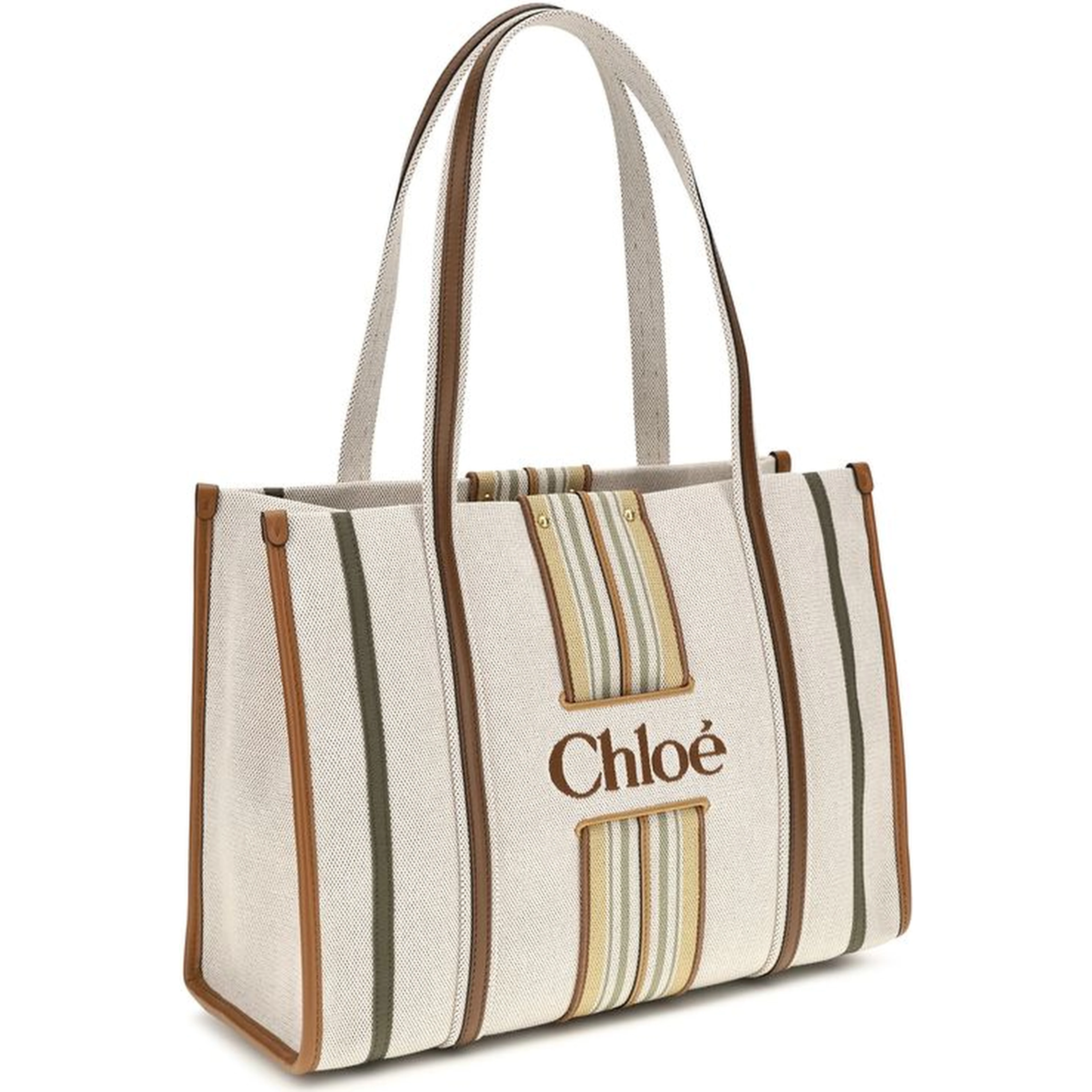 Beige Cotton Shoulder Bag