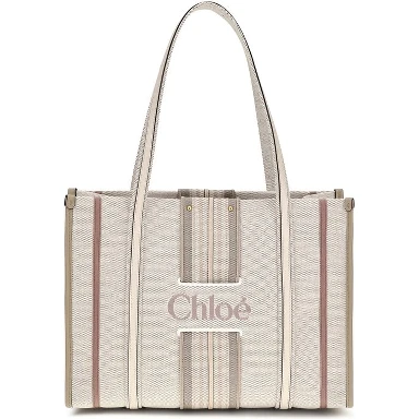 Beige Cotton Shoulder Bag