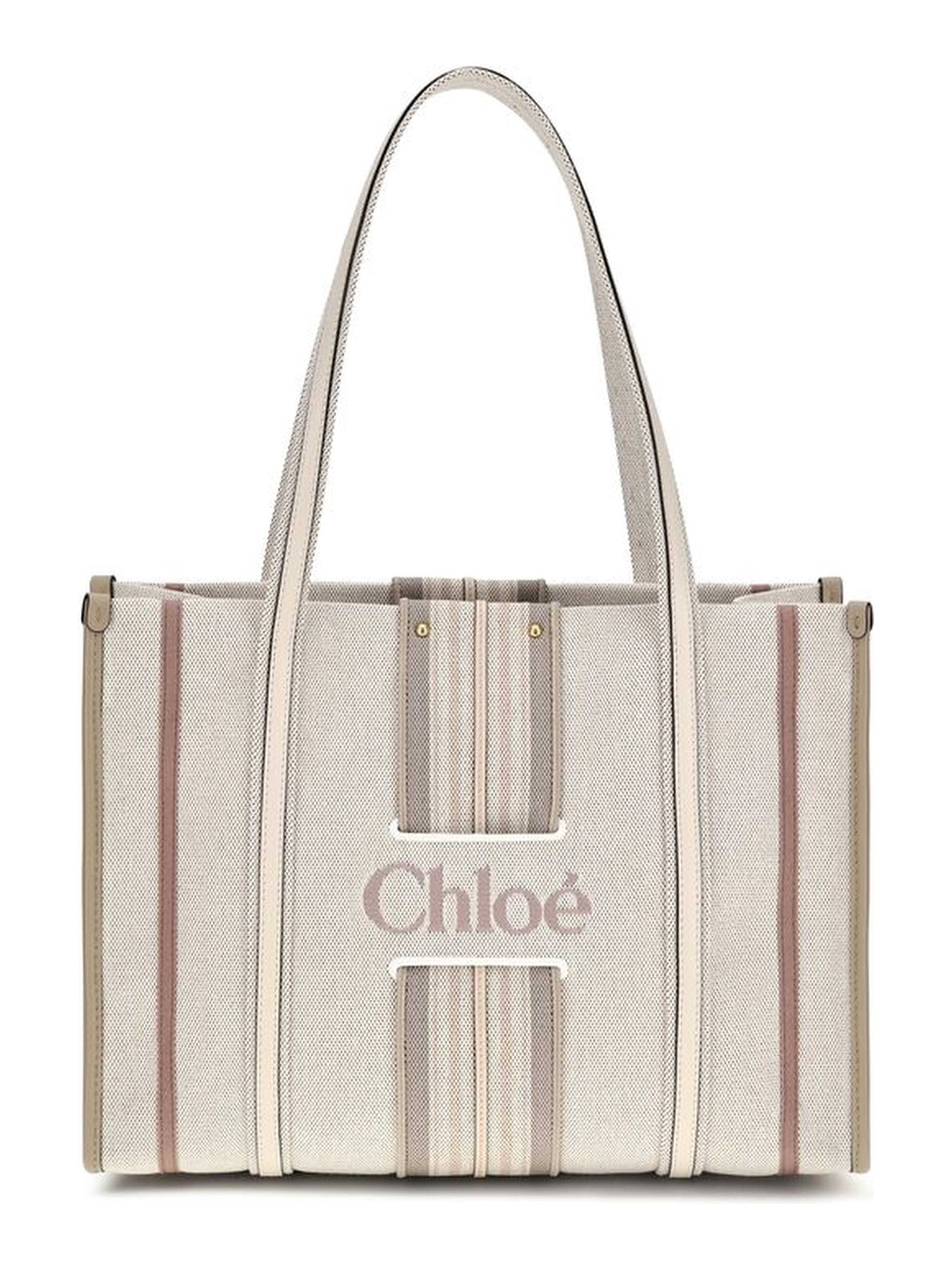 Beige Cotton Shoulder Bag