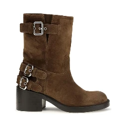 Brown Calf Leather Bos Taurus Ankle Boots