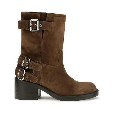 Brown Calf Leather Bos Taurus Ankle Boots