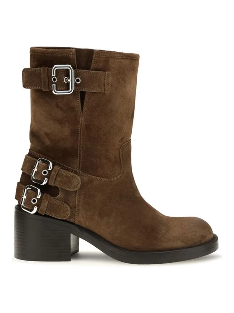 Brown Calf Leather Bos Taurus Ankle Boots