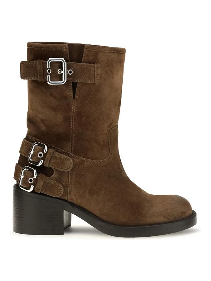 Brown Calf Leather Bos Taurus Ankle Boots