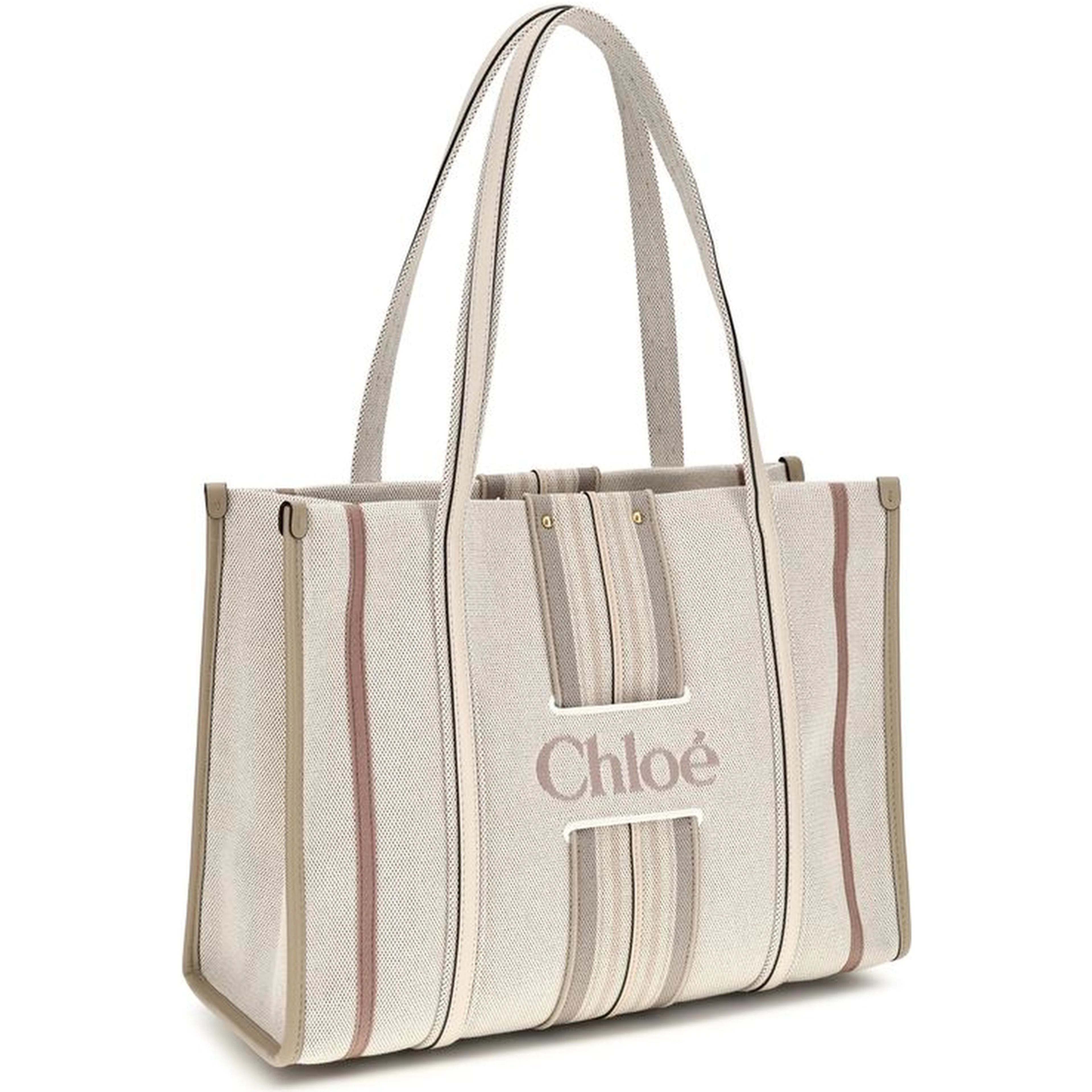 Beige Cotton Shoulder Bag