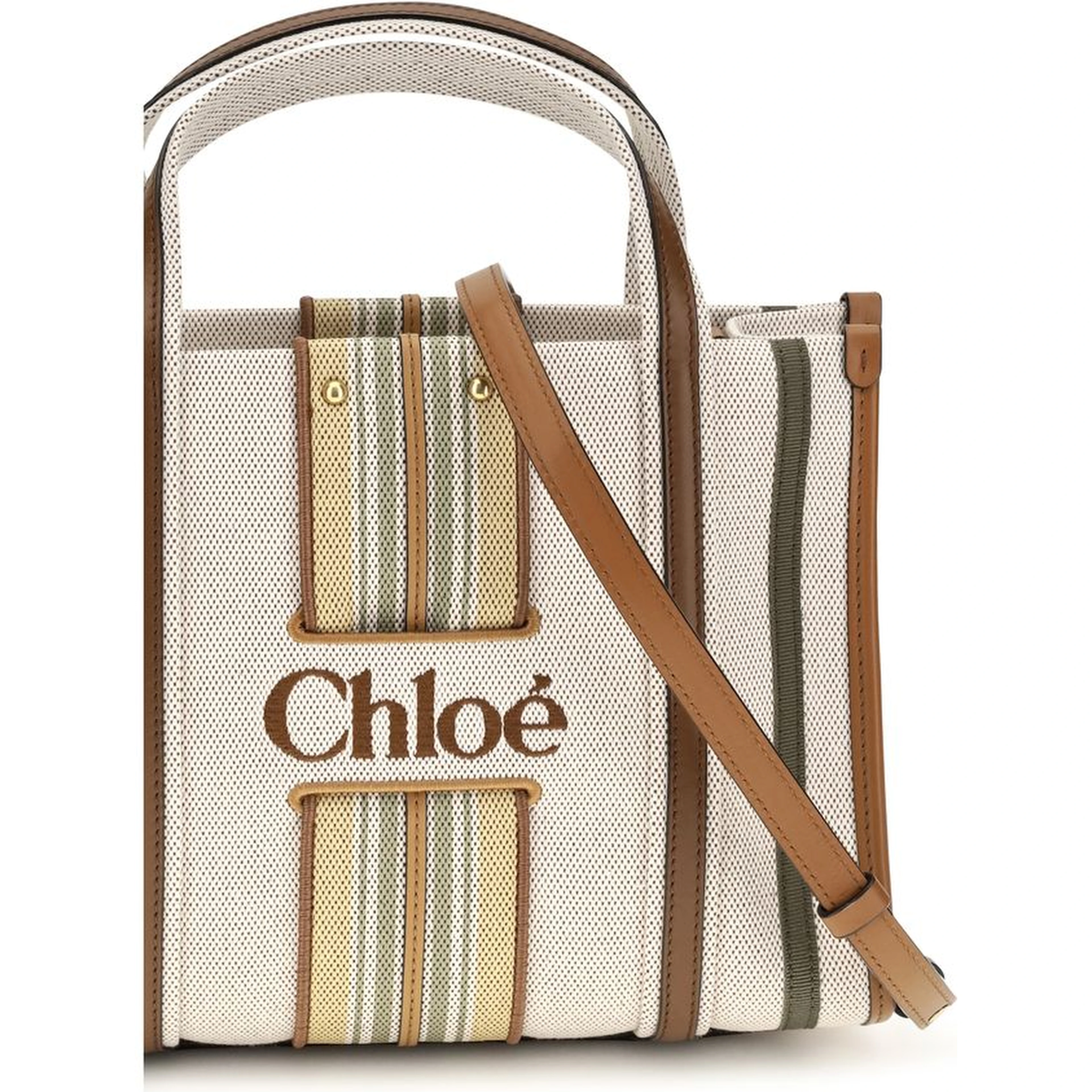 Beige Cotton Shoulder Bag