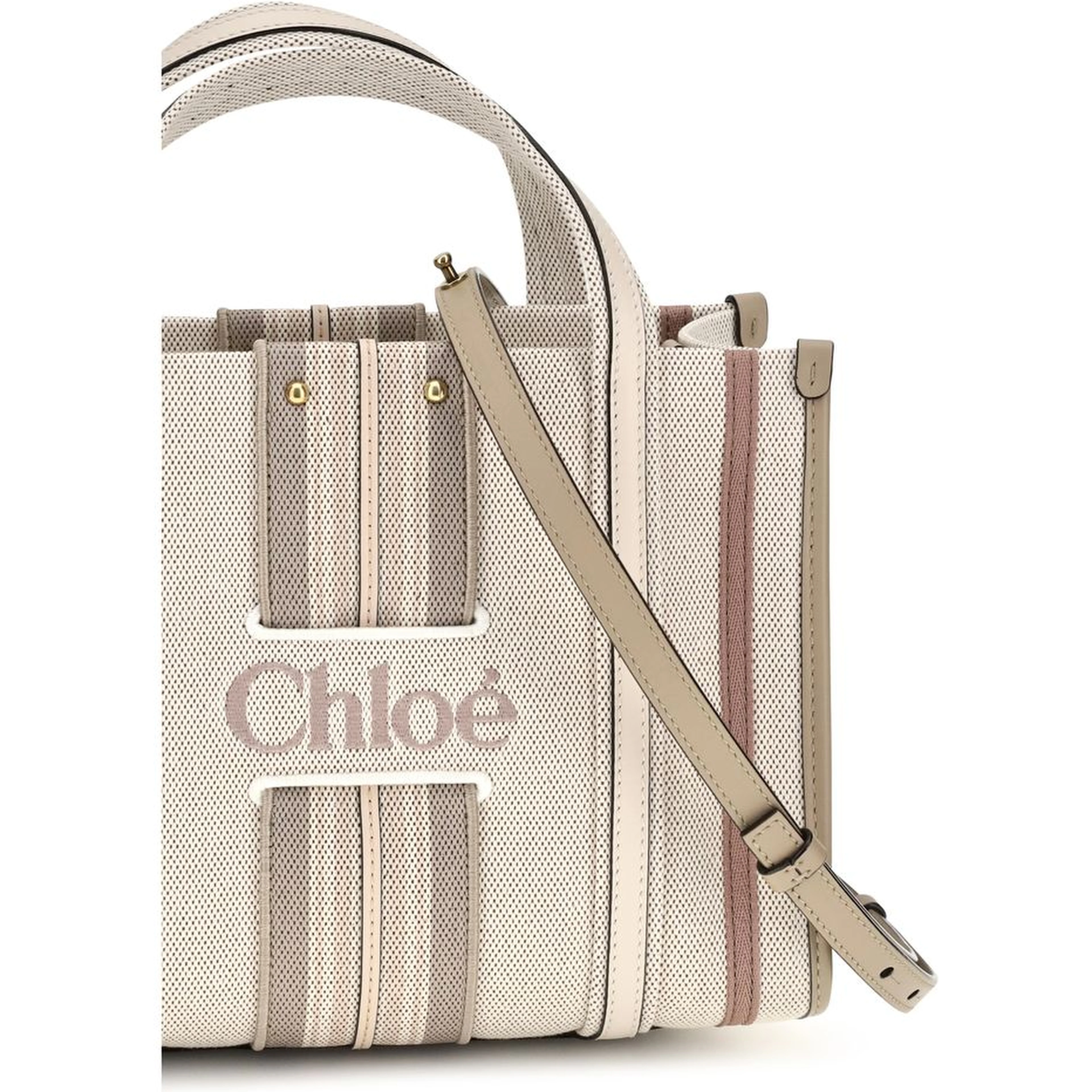 Beige Cotton Shoulder Bag