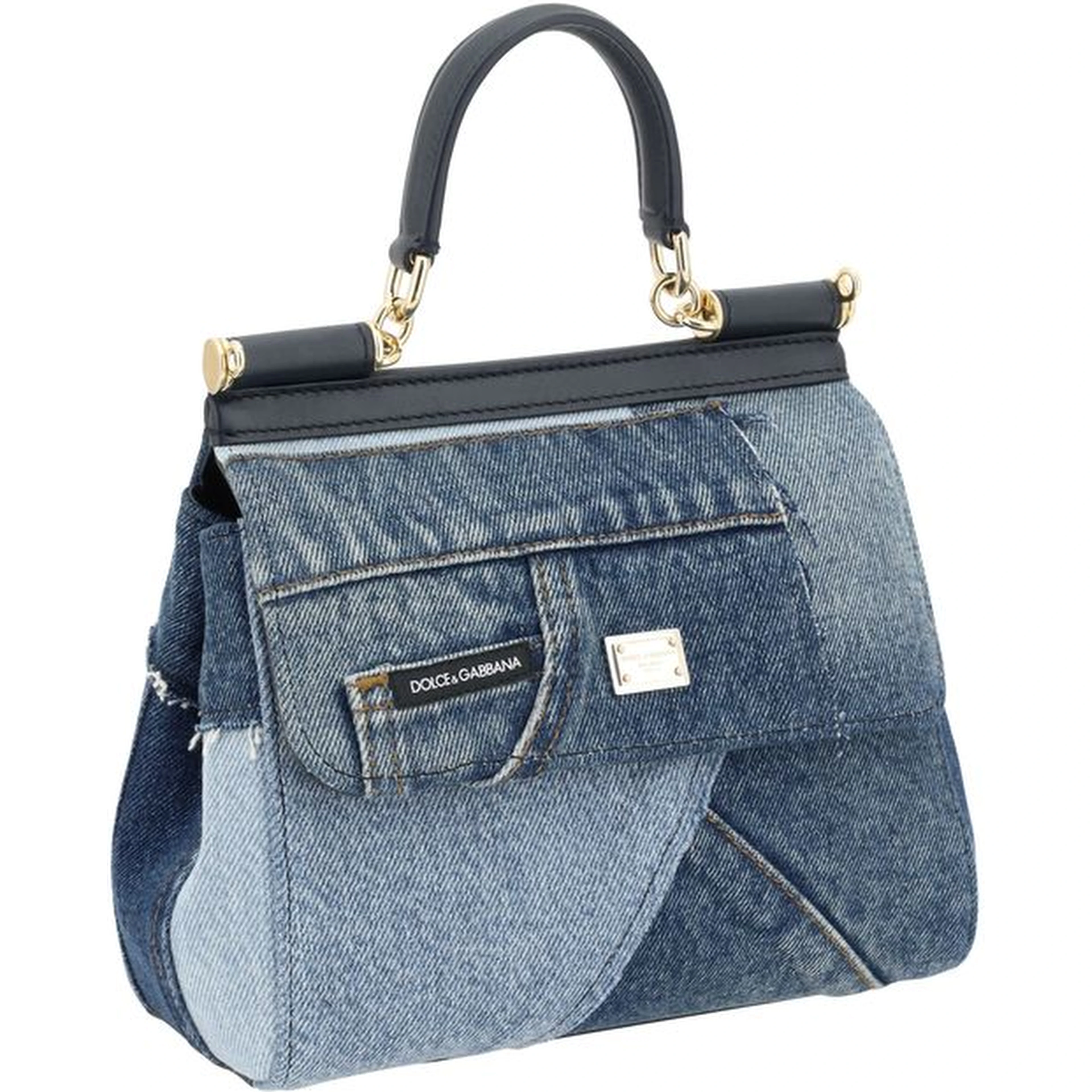 Blue Cotton Handbag