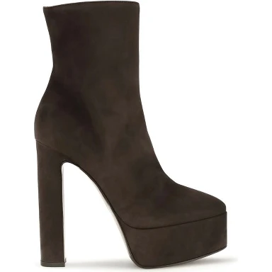 Brown Suede Leather Ankle Boots