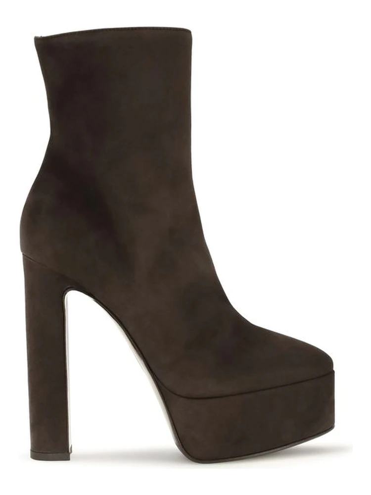 Brown Suede Leather Ankle Boots