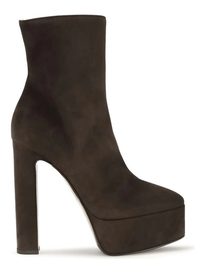 Brown Suede Leather Ankle Boots