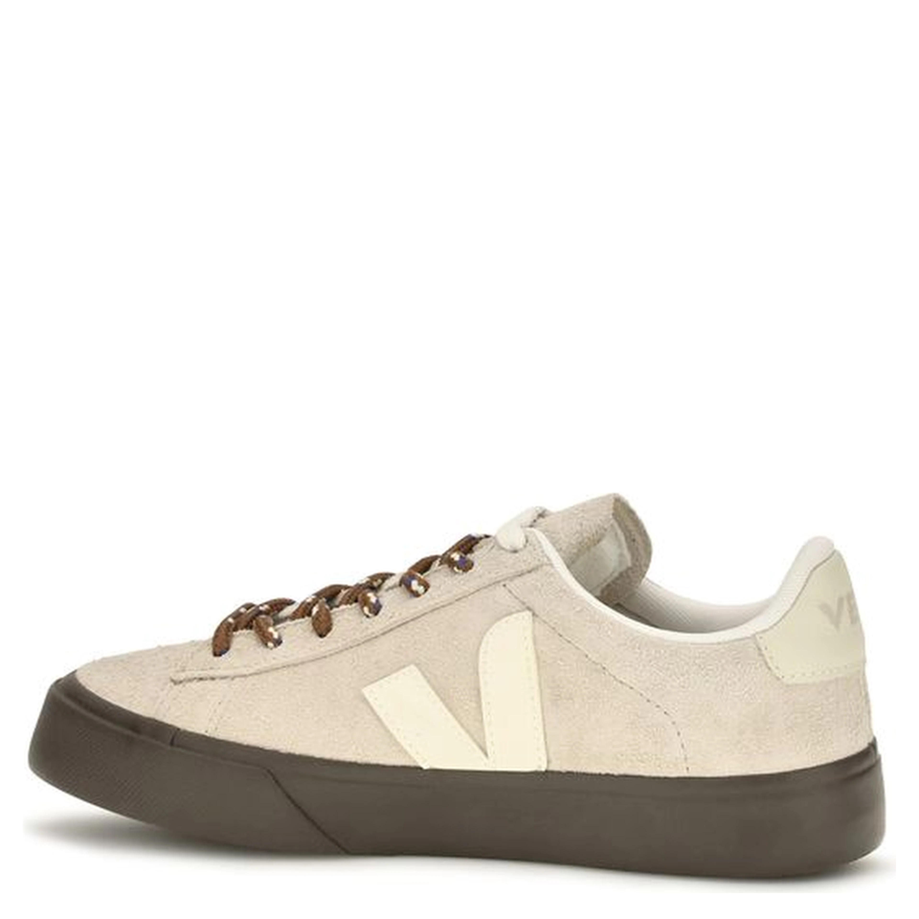 Beige Suede Leather Low Top Sneakers