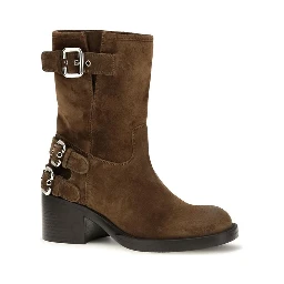 Brown Calf Leather Bos Taurus Ankle Boots