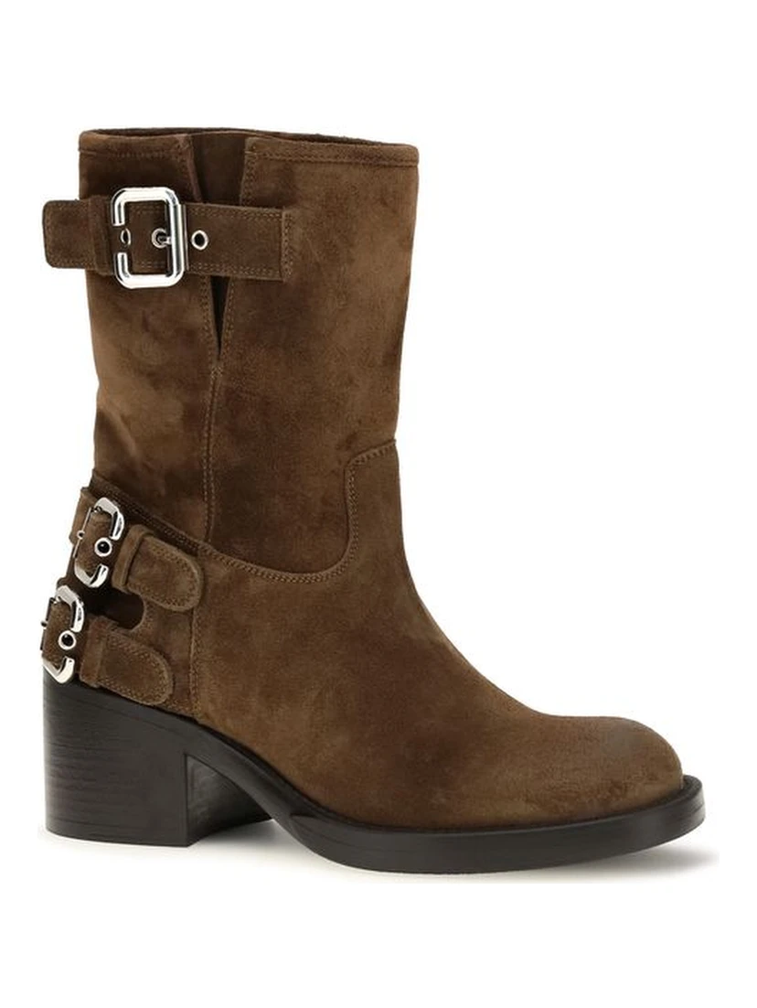 Brown Calf Leather Bos Taurus Ankle Boots