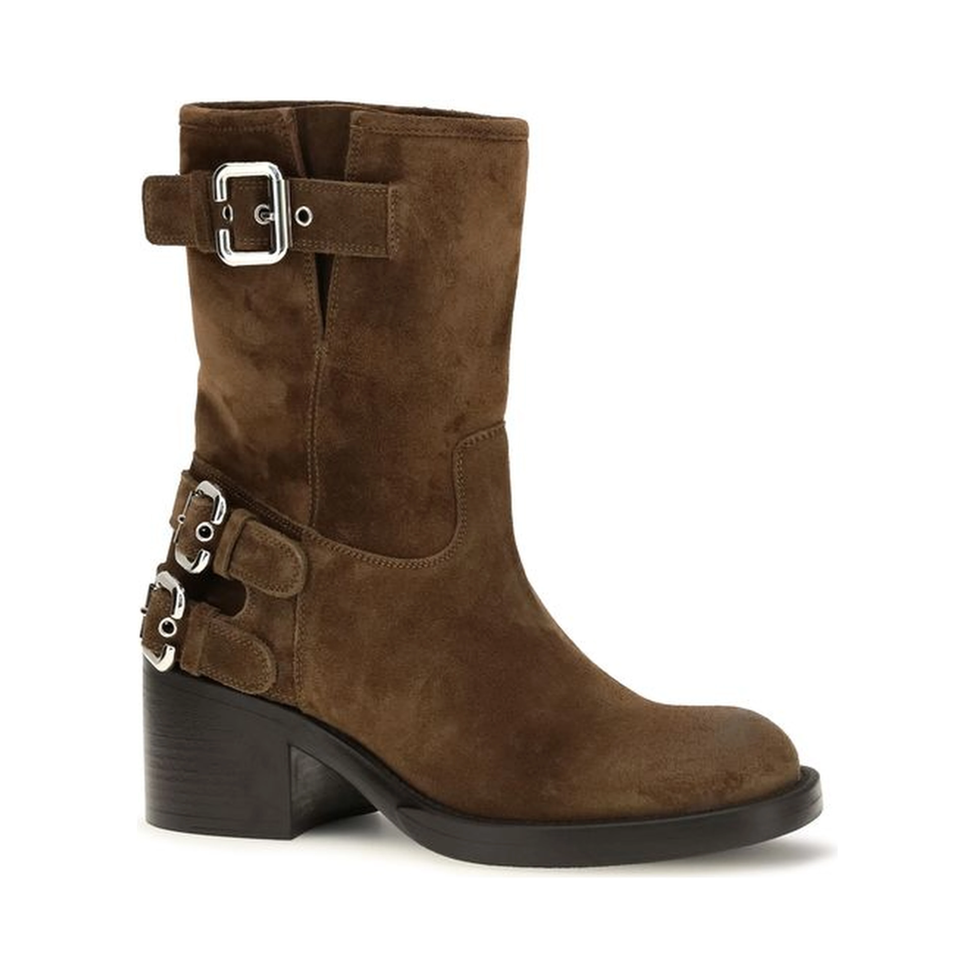 Brown Calf Leather Bos Taurus Ankle Boots