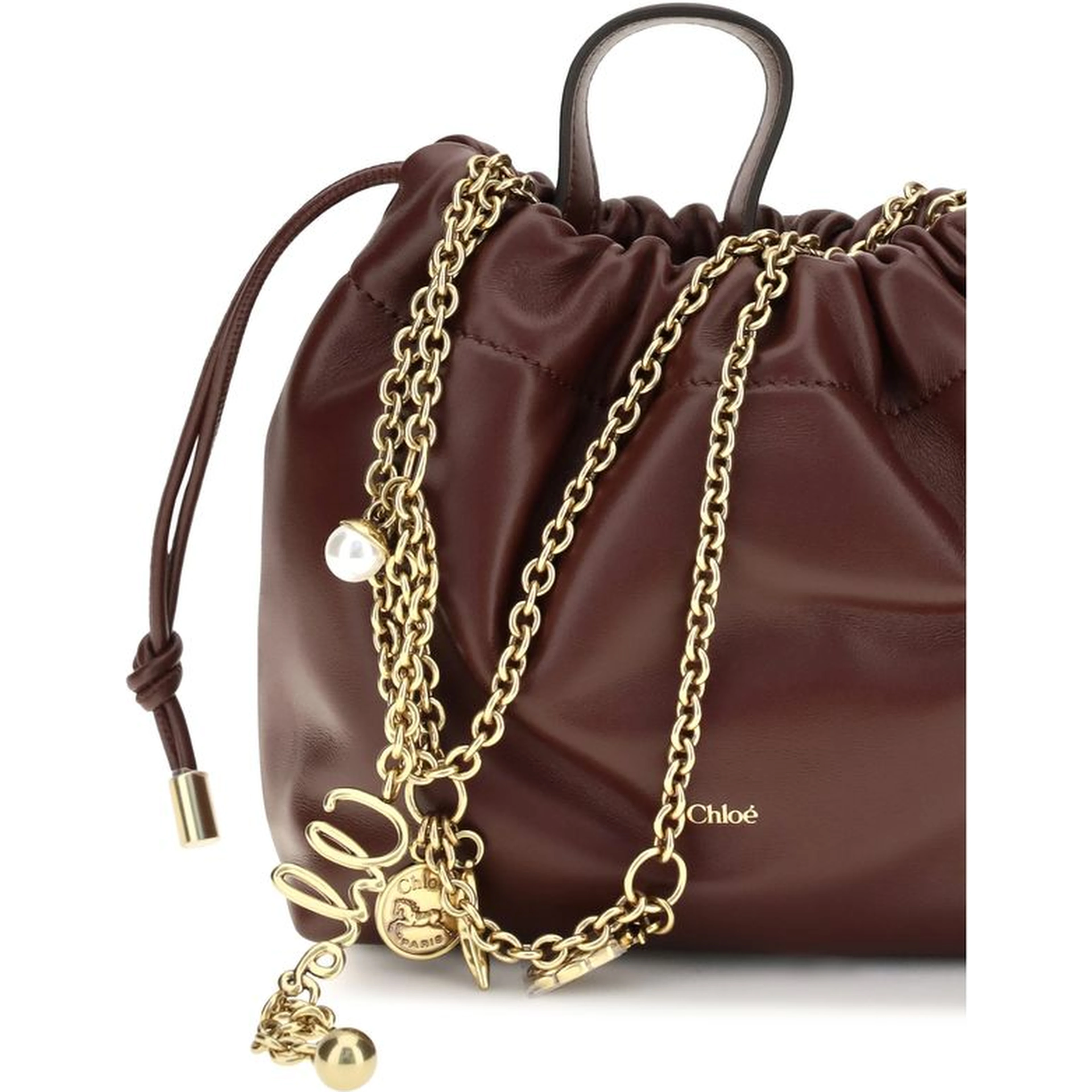 Bordeaux Calf Leather Bos Taurus Shoulder Bag