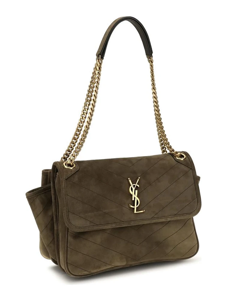 Bicolor Suede Leather Shoulder Bag alternative
