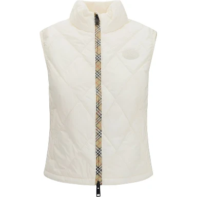 White Polyester Sleeveless Jacket