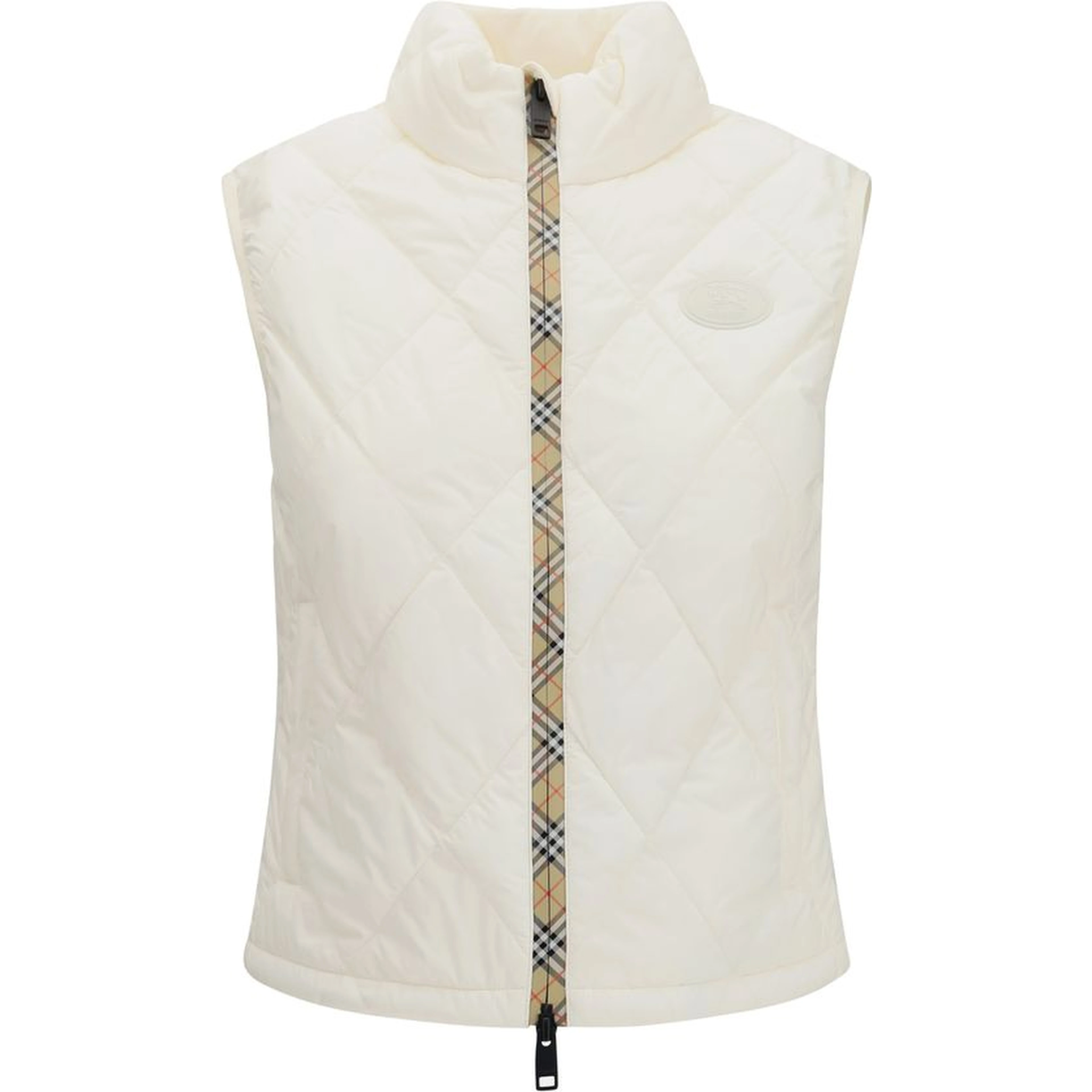 White Polyester Sleeveless Jacket