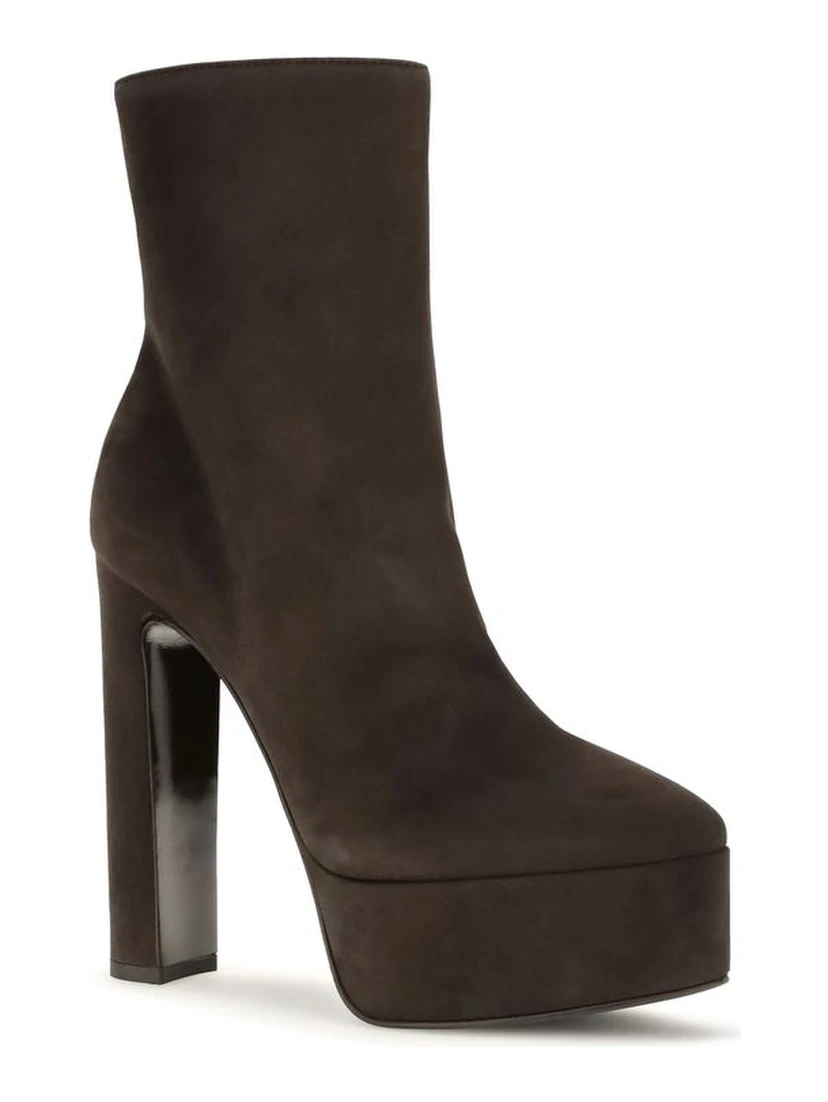 Brown Suede Leather Ankle Boots