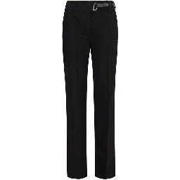 Black Viscose Casual Pants