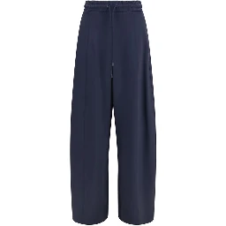 Blue Polyamide Casual Pants