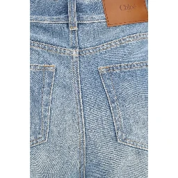 Blue Cotton Flared Jeans