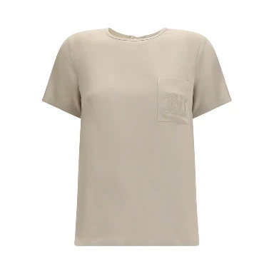 Beige Silk T-Shirt