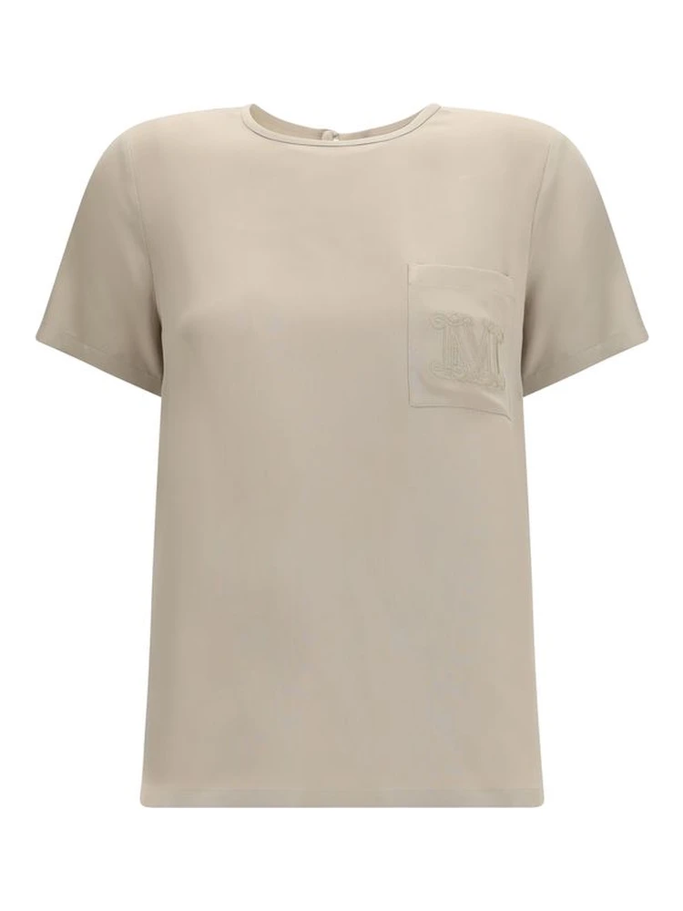 Beige Silk T-Shirt