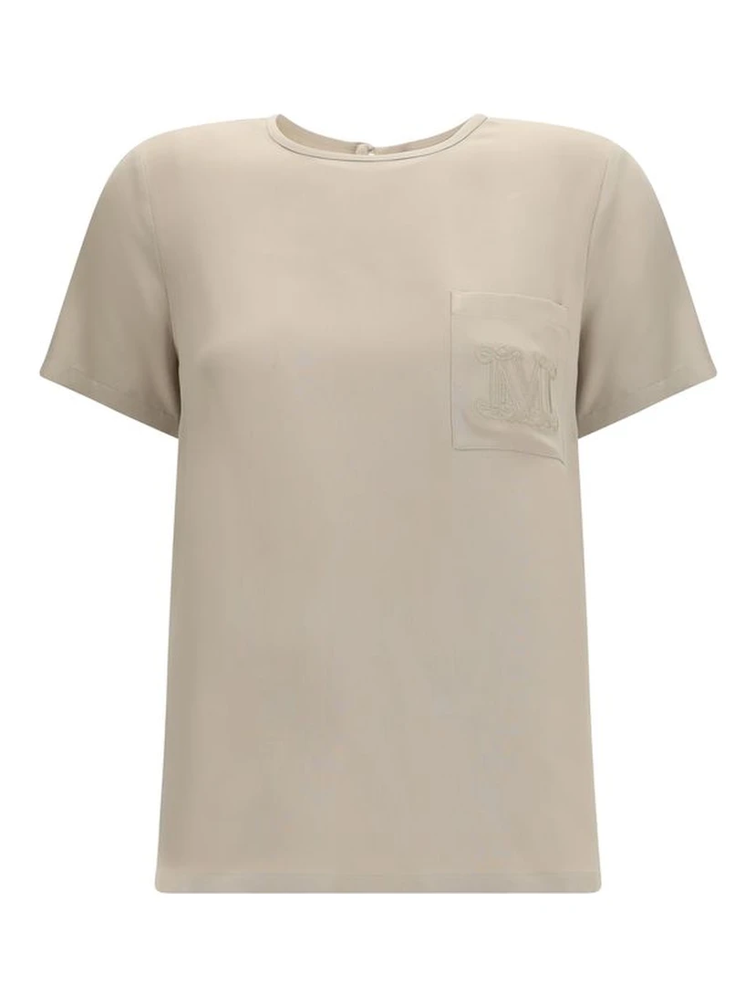 Beige Silk T-Shirt