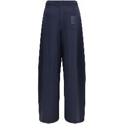 Blue Polyamide Casual Pants