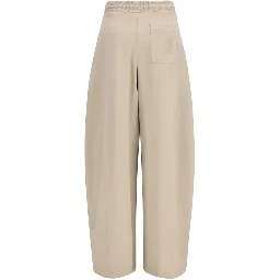 Beige Polyamide Athletic Pants
