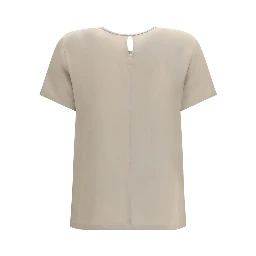 Beige Silk T-Shirt